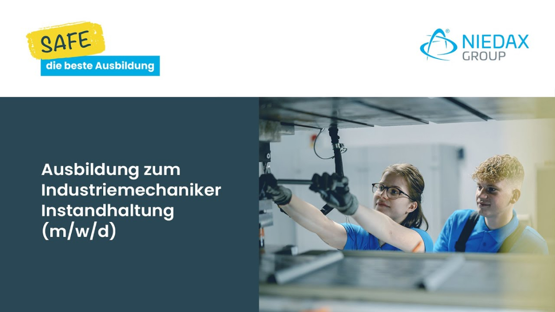 Safe die beste Ausbildung zum Industriemechaniker Instandhaltung (m/w/d) | Niedax Group